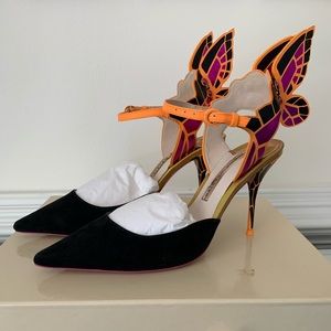 Sophia Webster Black Suede Butterly Pumps